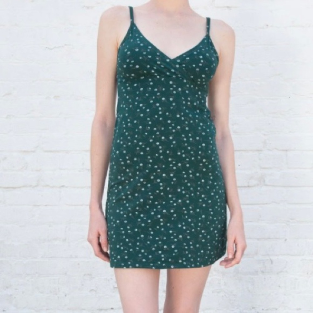BRANDY MELVILLE Amara Dress in Green Ditsy Floral Print - Brand New With Tags